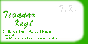 tivadar kegl business card